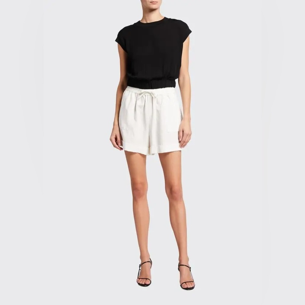 Alice‎ and Olivia Sam Patch Pocket cuff White shorts Small Petite